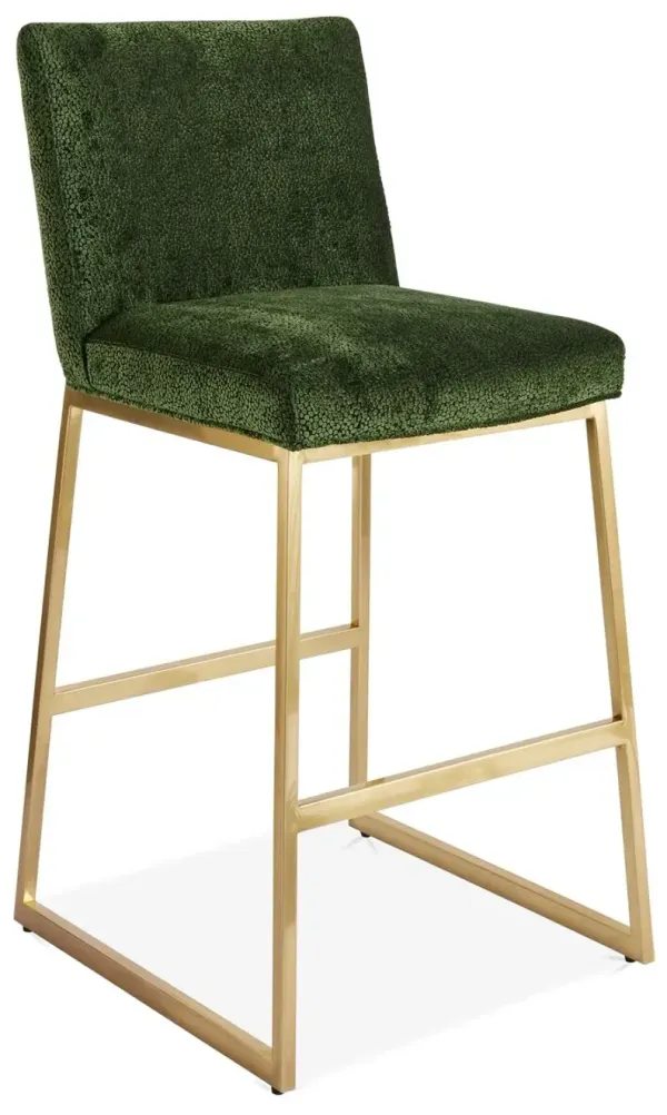Hollas Counter Stool - Emerald/Brass - Massoud