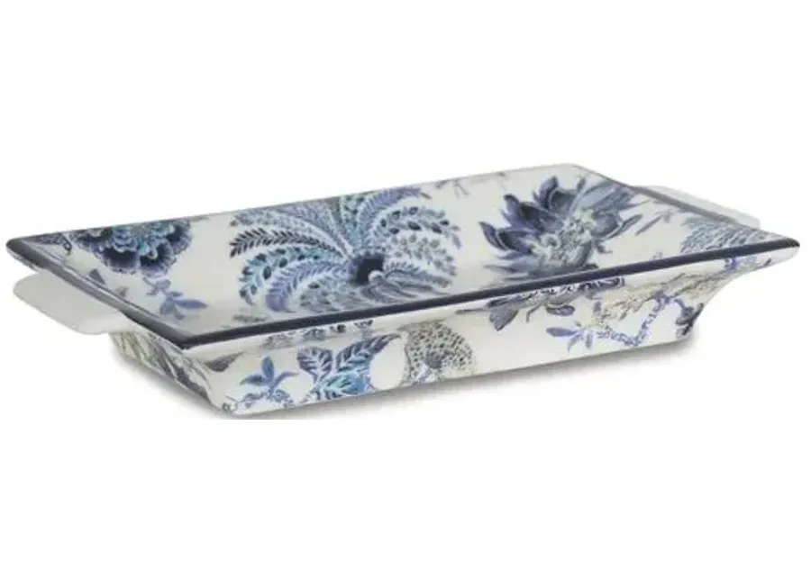 11" Braganza Decorative Tray - Blue/White - Port 68