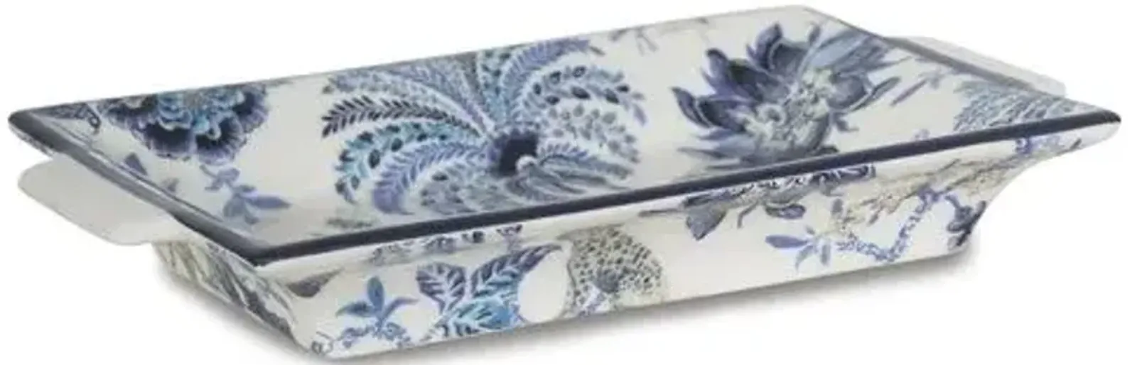 11" Braganza Decorative Tray - Blue/White - Port 68