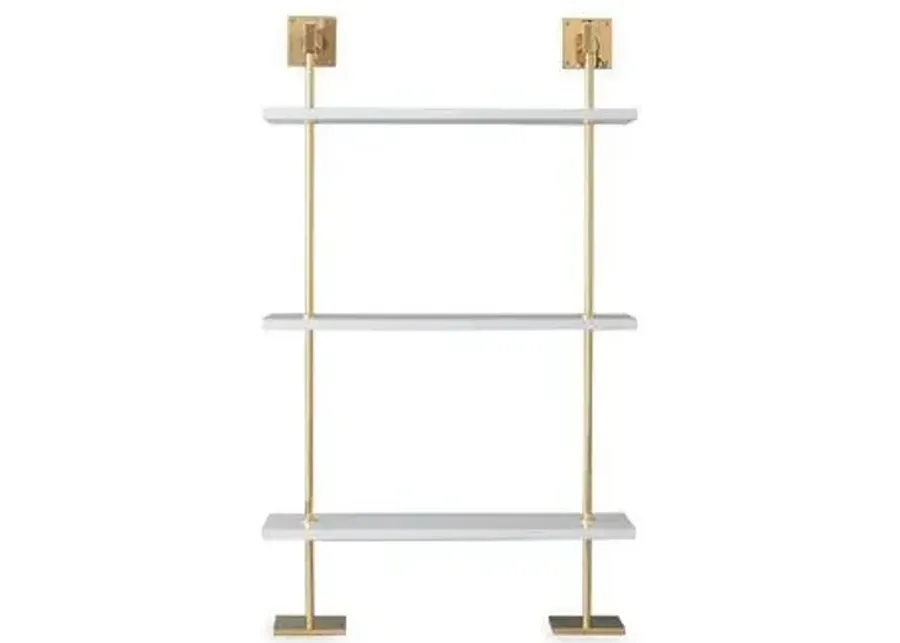 Marais 3-Tier Wall Shelf - White/Gold - Port 68