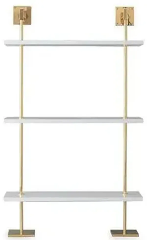 Marais 3-Tier Wall Shelf - White/Gold - Port 68