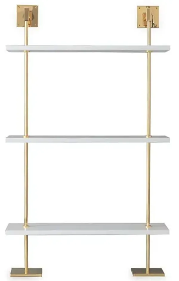 Marais 3-Tier Wall Shelf - White/Gold - Port 68