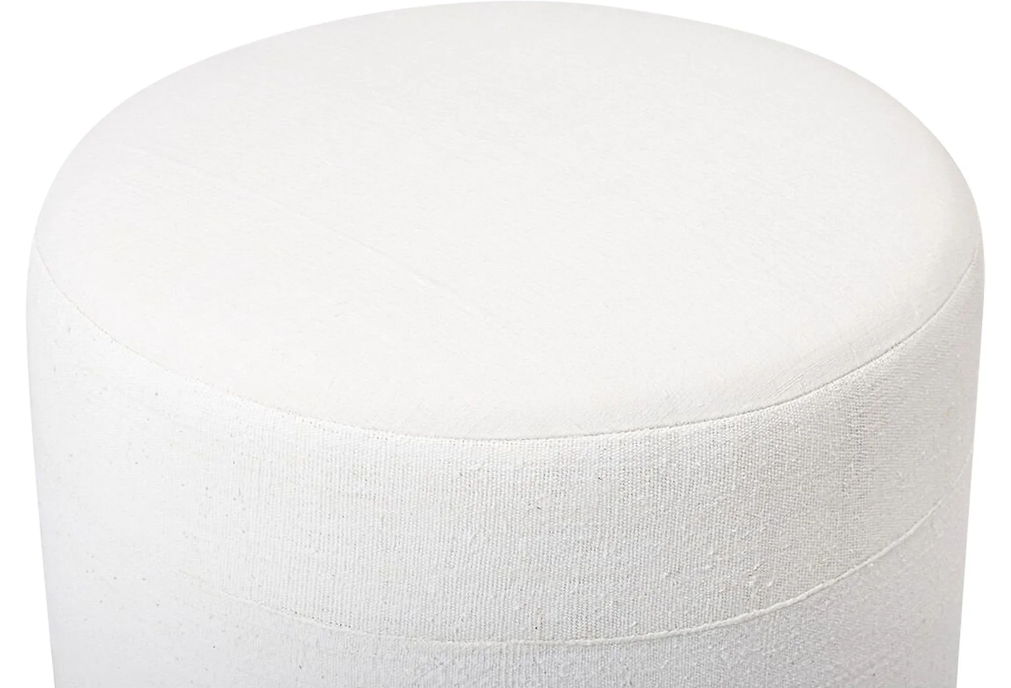 Natural Hand-Woven Ottoman - White