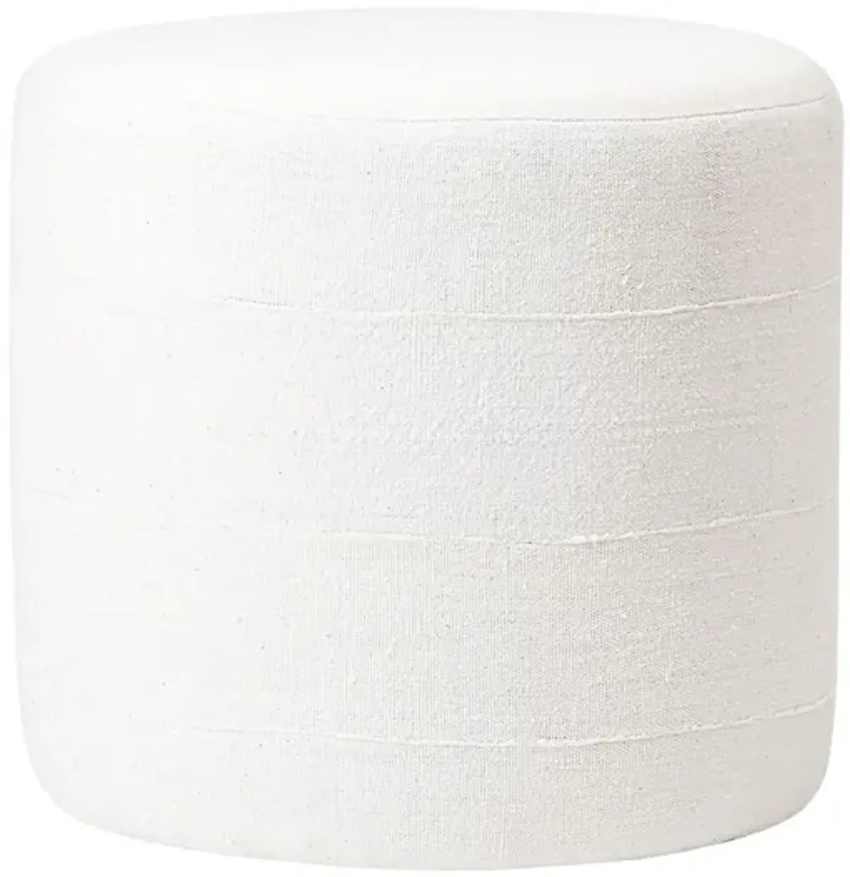 Natural Hand-Woven Ottoman - White