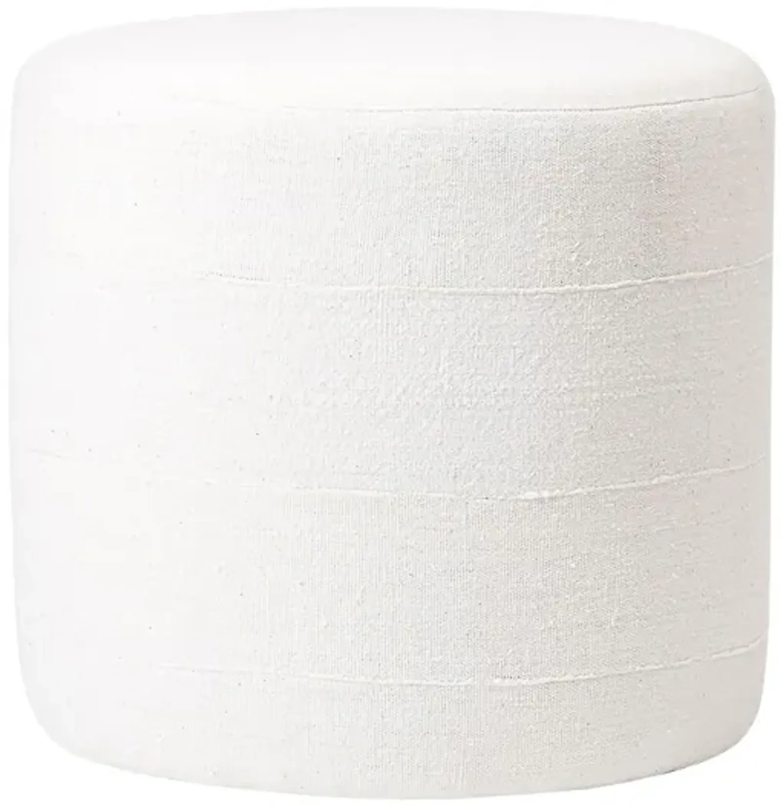 Natural Hand-Woven Ottoman - White