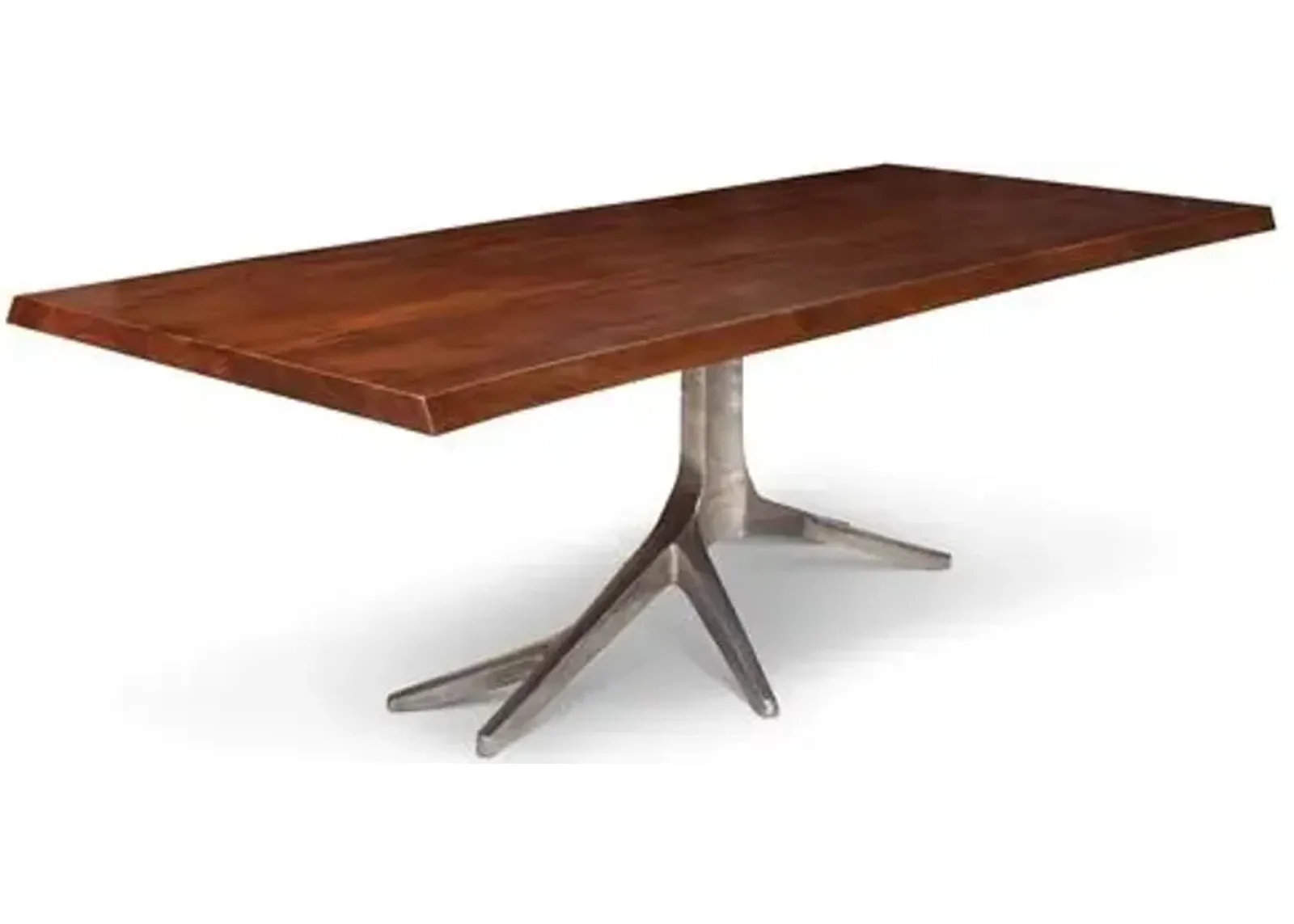 Tree Trunk Dining Table - Mahogany/Nickel