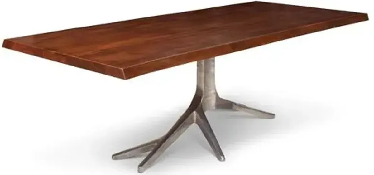 Tree Trunk Dining Table - Mahogany/Nickel