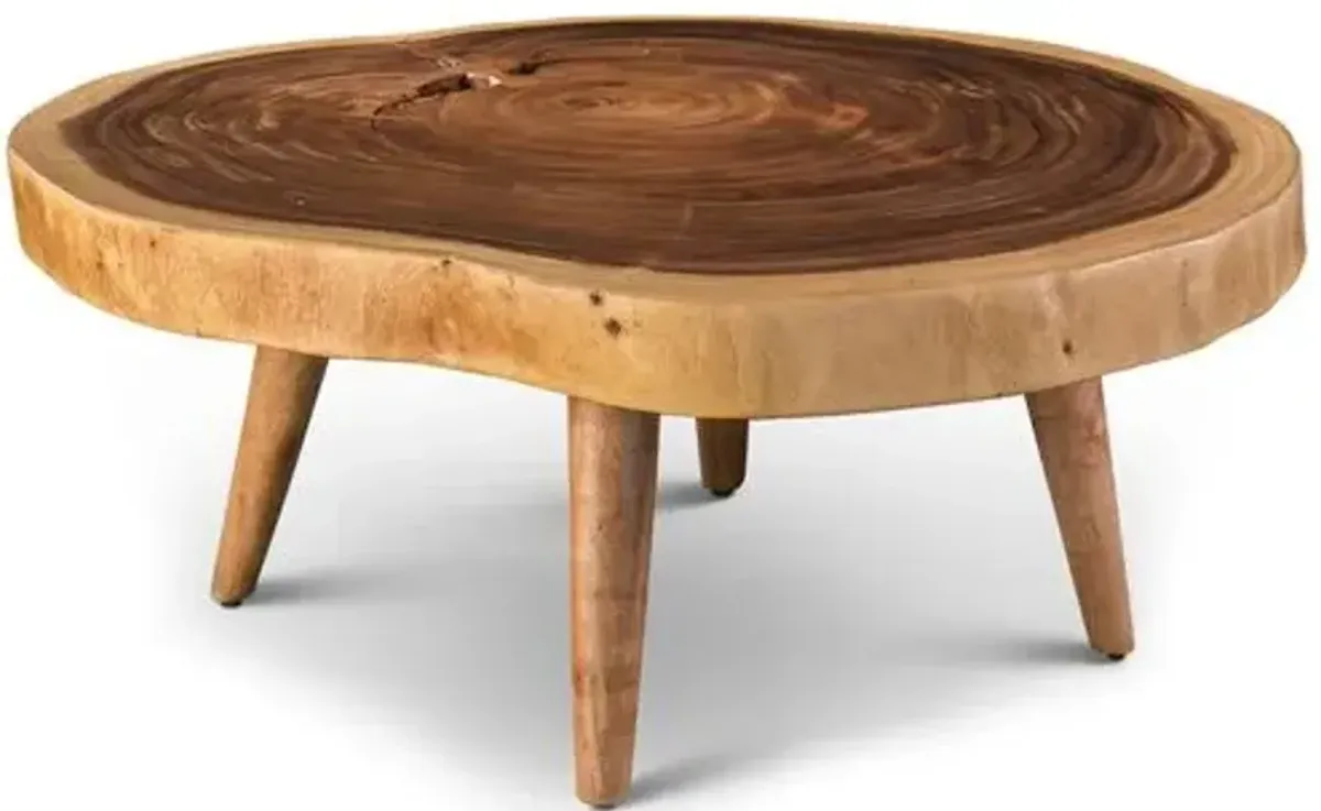 Fankie Freeform Wood Coffee Table - Natural - Brown