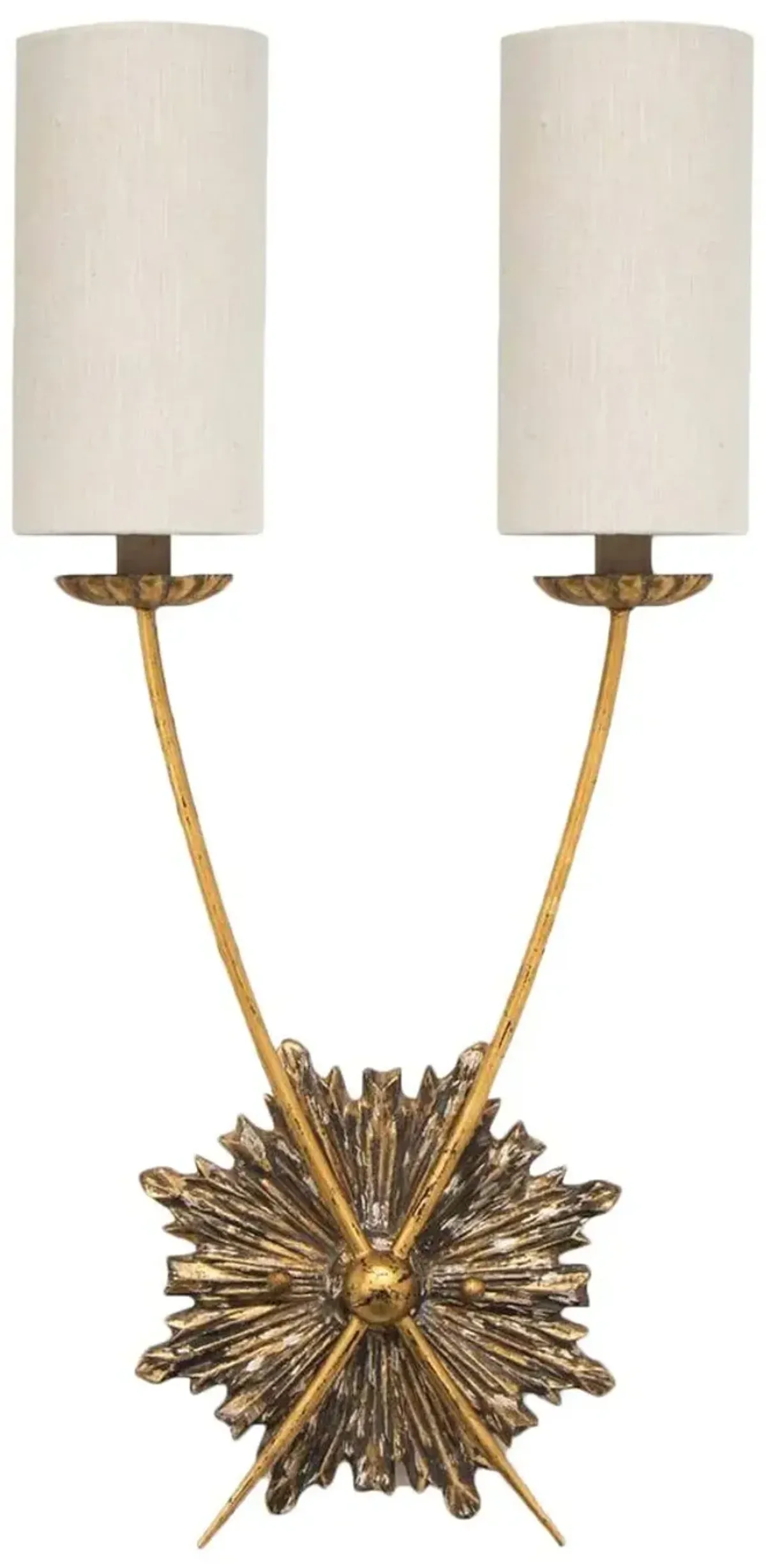 Louis Double Wall Sconce - Antiqued Gold - Regina Andrew
