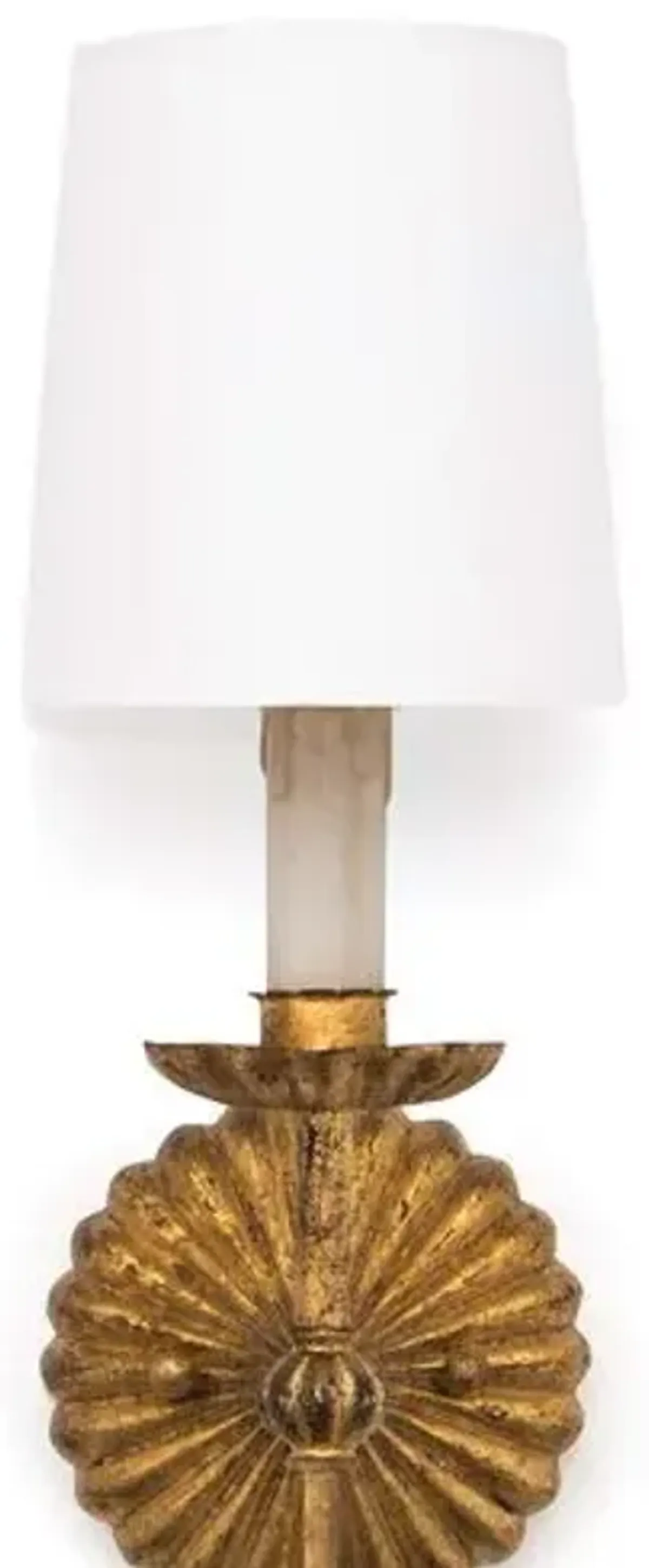 Clove Single Sconce - Antiqued Gold Leaf - Regina Andrew