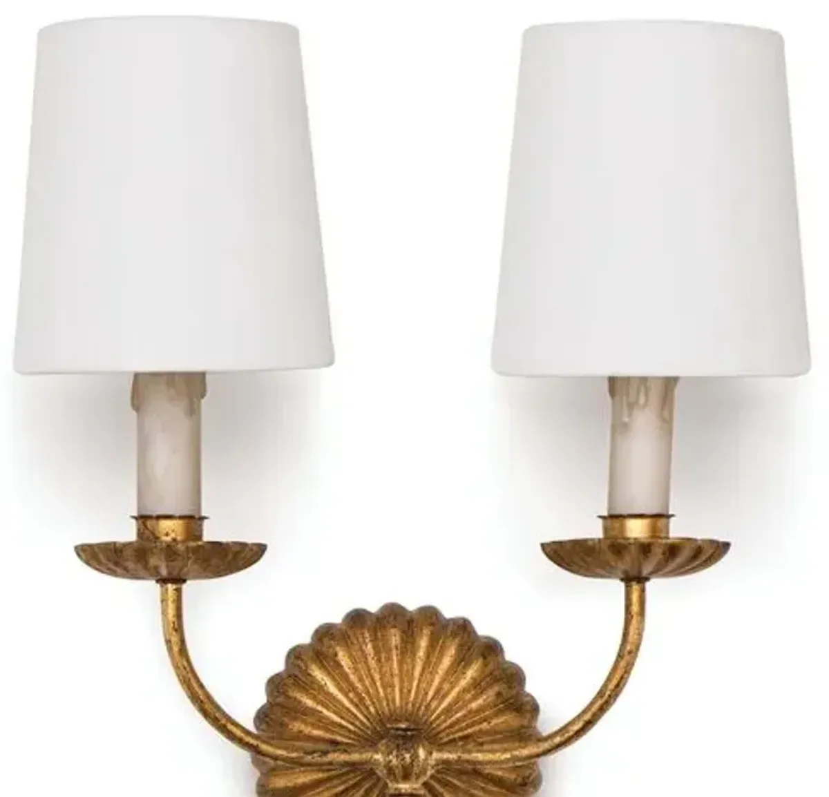 Clove Double Sconce - Antiqued Gold Leaf - Regina Andrew