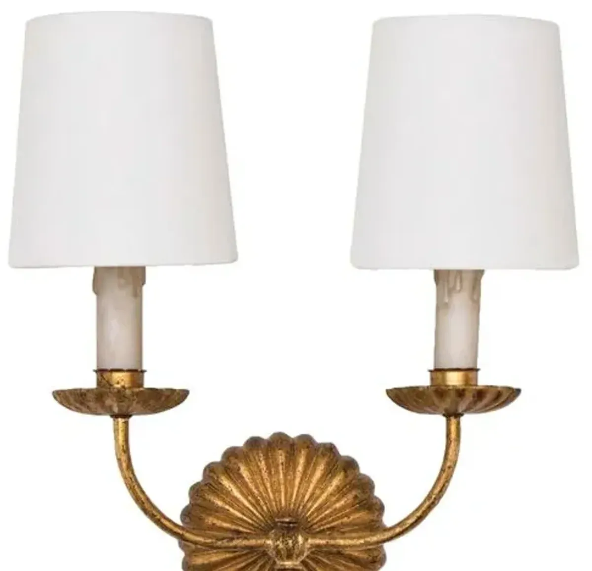 Clove Double Sconce - Antiqued Gold Leaf - Regina Andrew