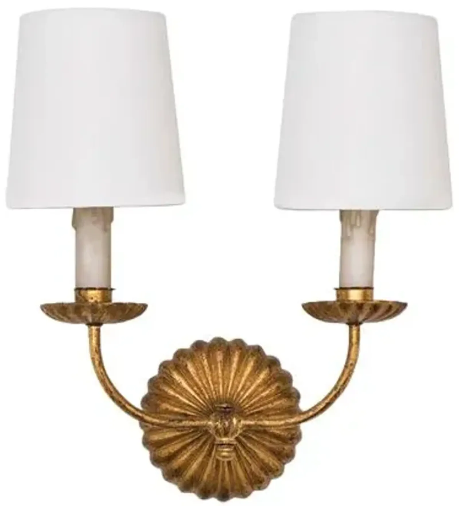 Clove Double Sconce - Antiqued Gold Leaf - Regina Andrew