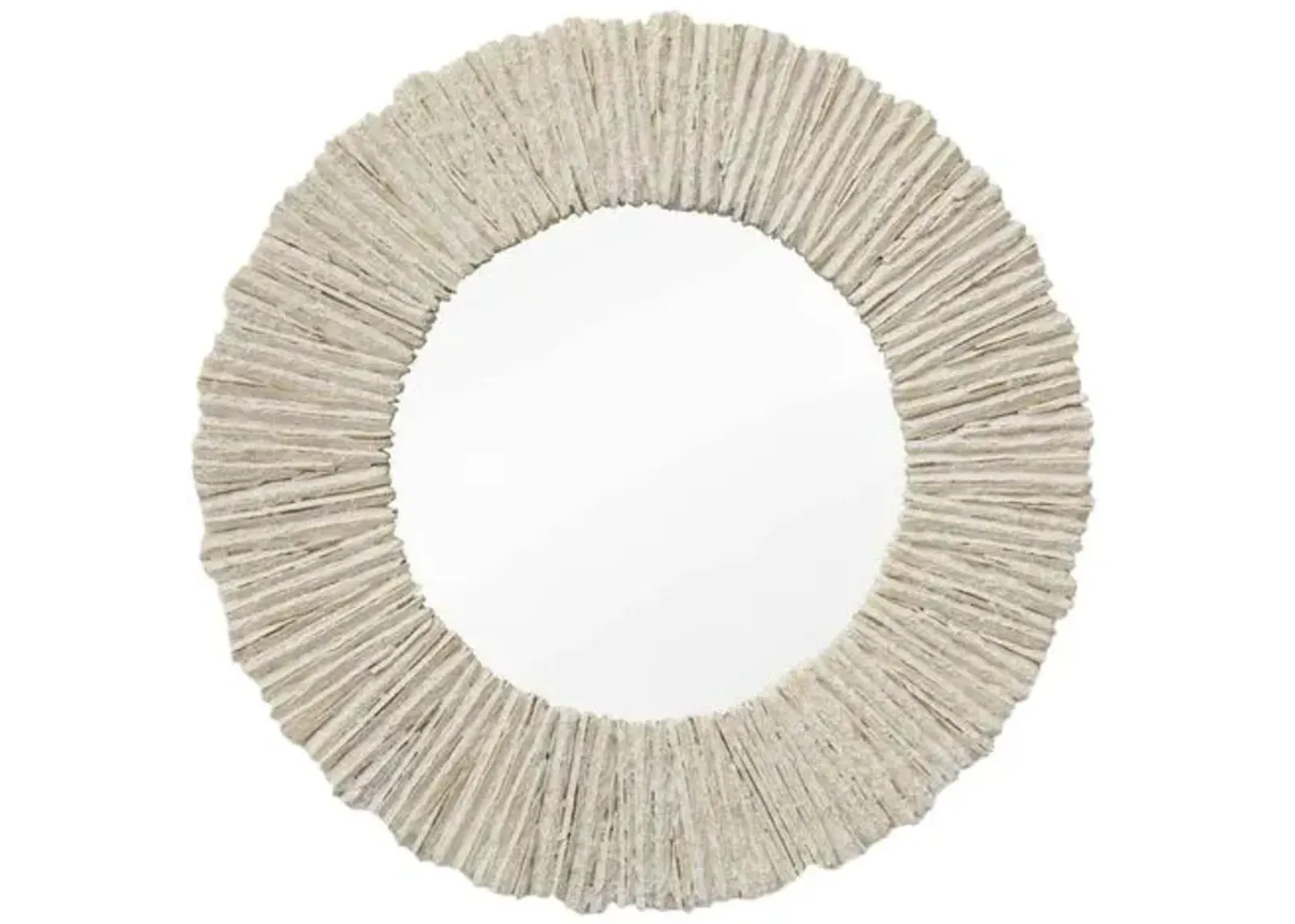 Slate Round Wall Mirror - Off-White - Regina Andrew