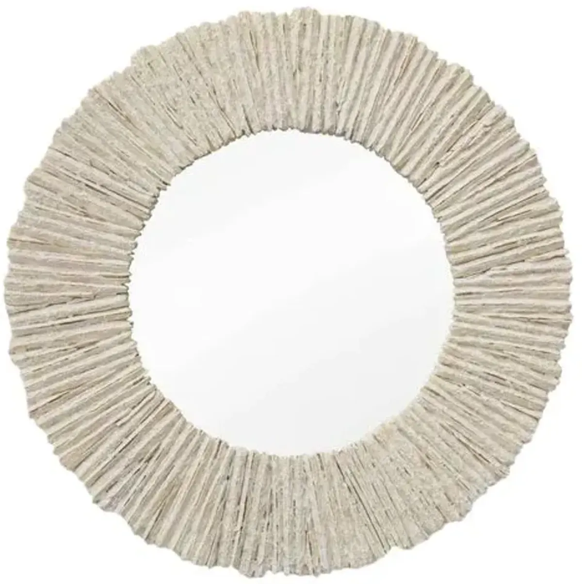 Slate Round Wall Mirror - Off-White - Regina Andrew