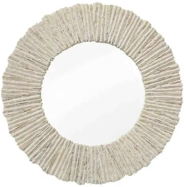 Slate Round Wall Mirror - Off-White - Regina Andrew