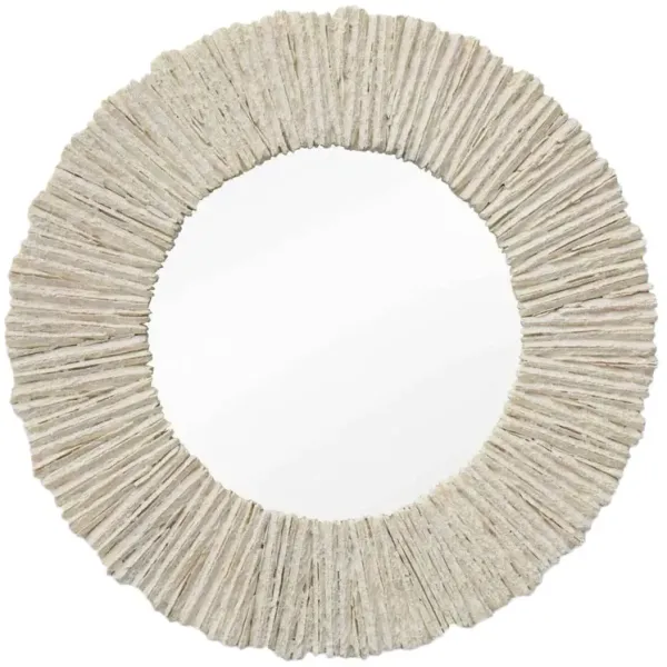 Slate Round Wall Mirror, Off-White