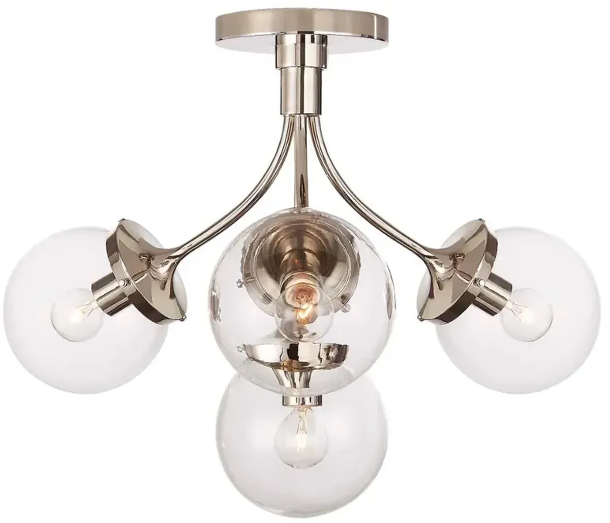Visual Comfort - Prescott Medium Semi-Flush Mount - Silver