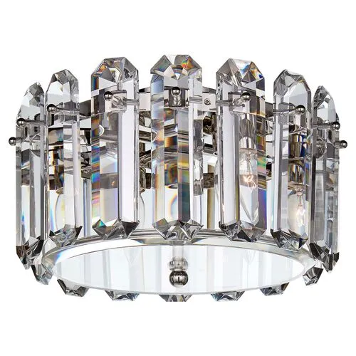 Visual Comfort - Bonnington Medium Flush Mount - Crystal - Silver