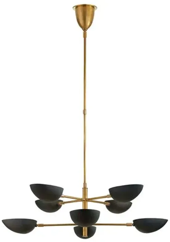 Visual Comfort - Graphic Large Two-Tier Chandelier - Black