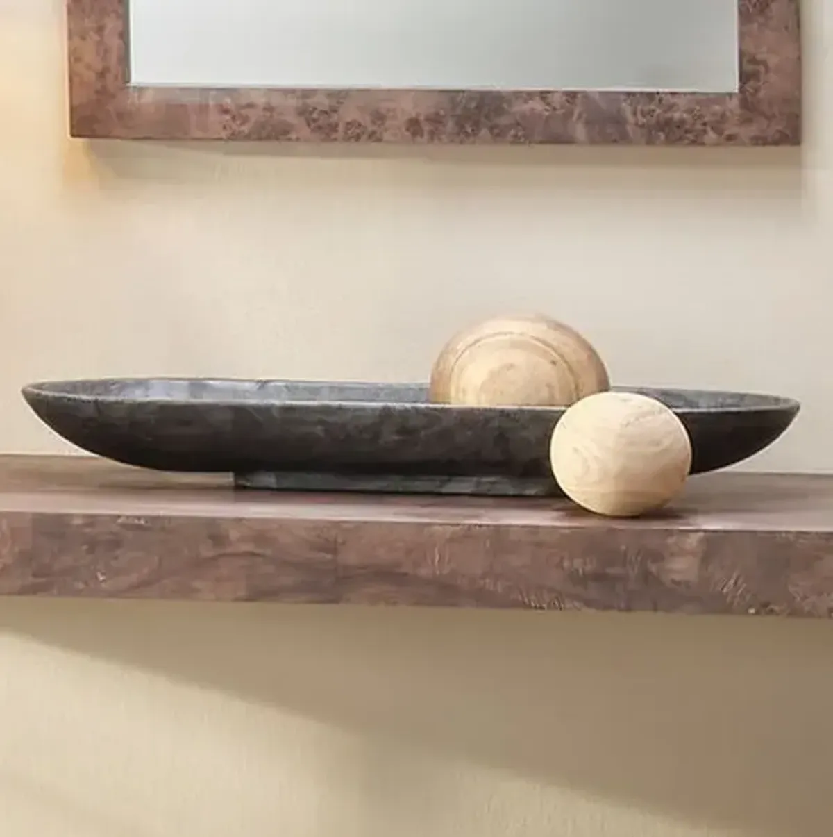 26" Long Oval Marble Bowl - Gray - Jamie Young Co.