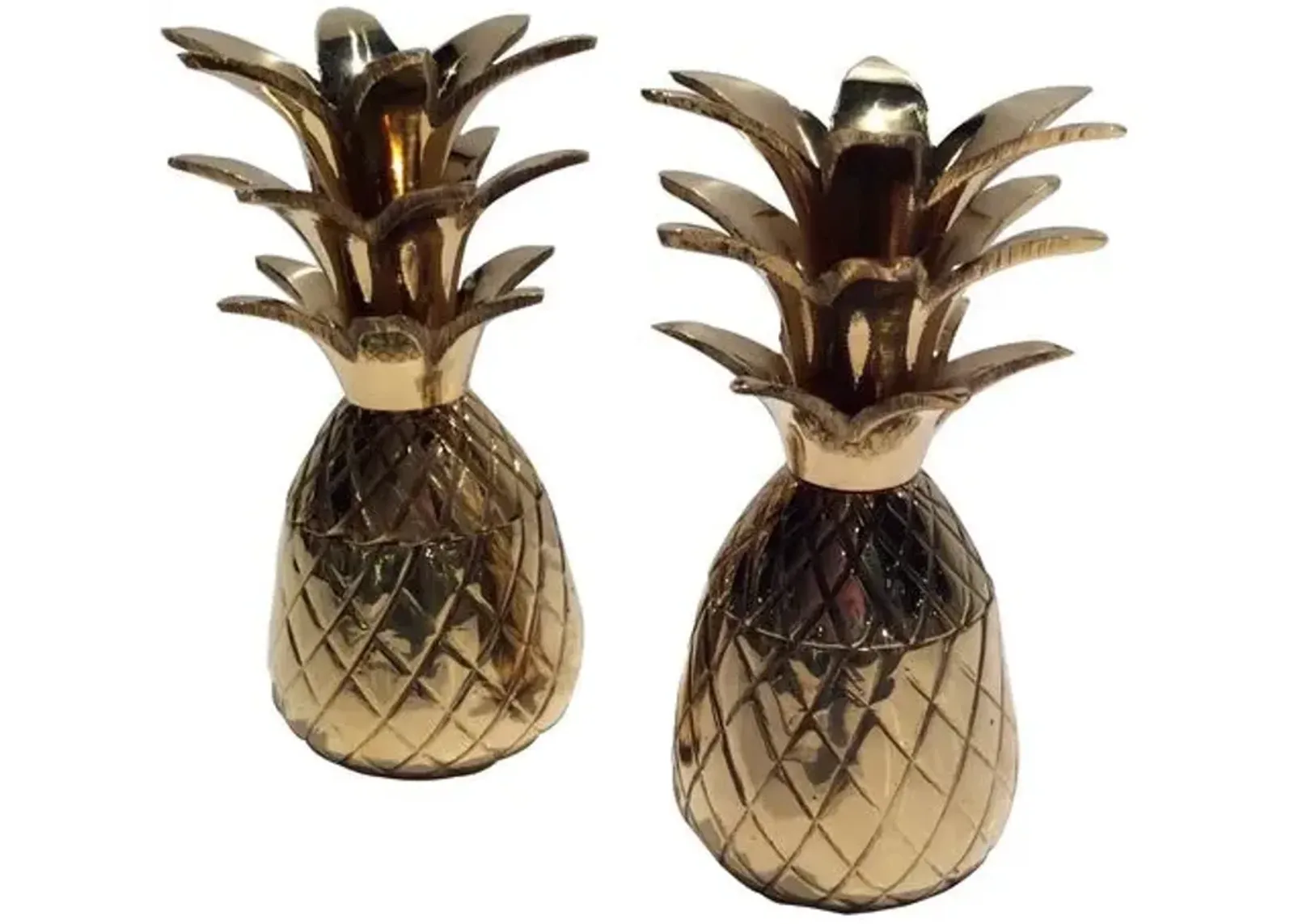 Set of 2 Clarence Pineapple Boxes - Brass - Gold