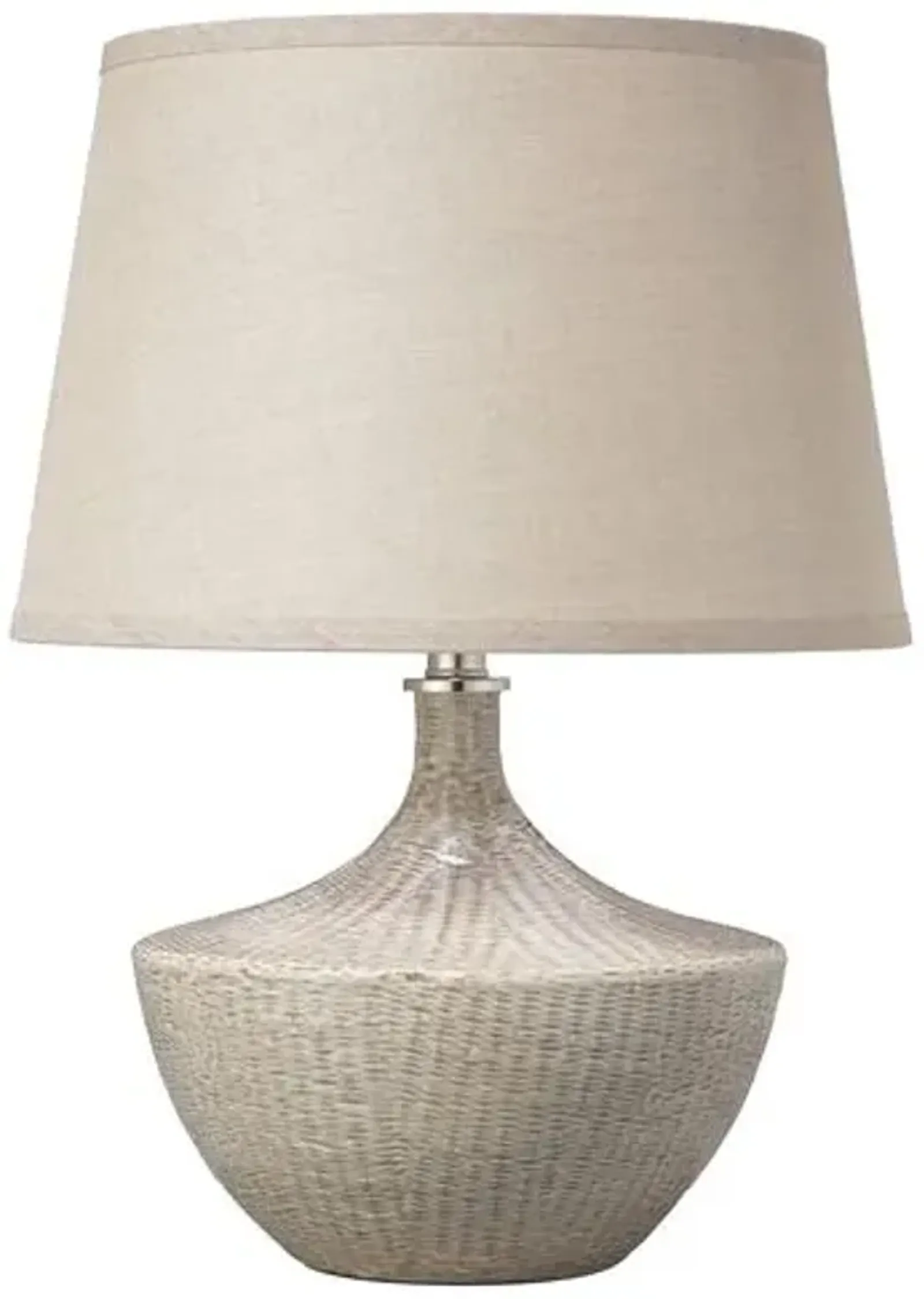 Basketweave Table Lamp - Off-White - Jamie Young Co.