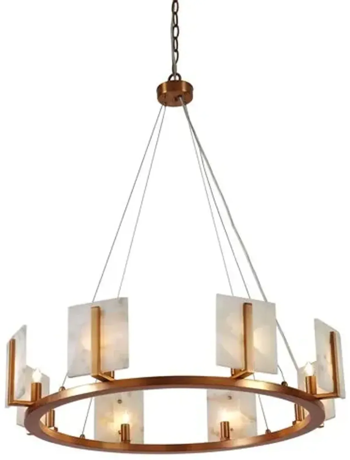 Halo Alabaster Chandelier - Natural/Brass - Jamie Young Co. - Gold