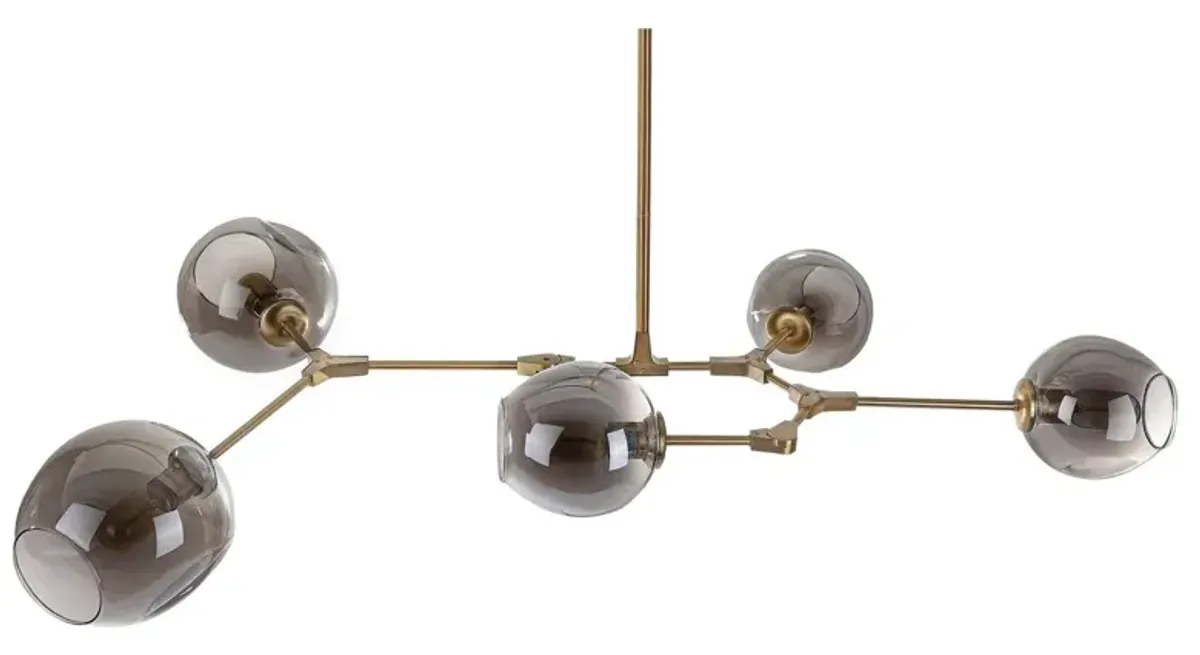 Tanner Chandelier - Brass/Smoke - Gold