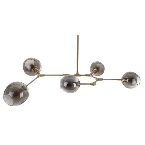 Tanner Chandelier - Brass/Smoke - Gold