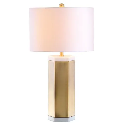 Set of 2 Scola Table Lamps - Gold/White