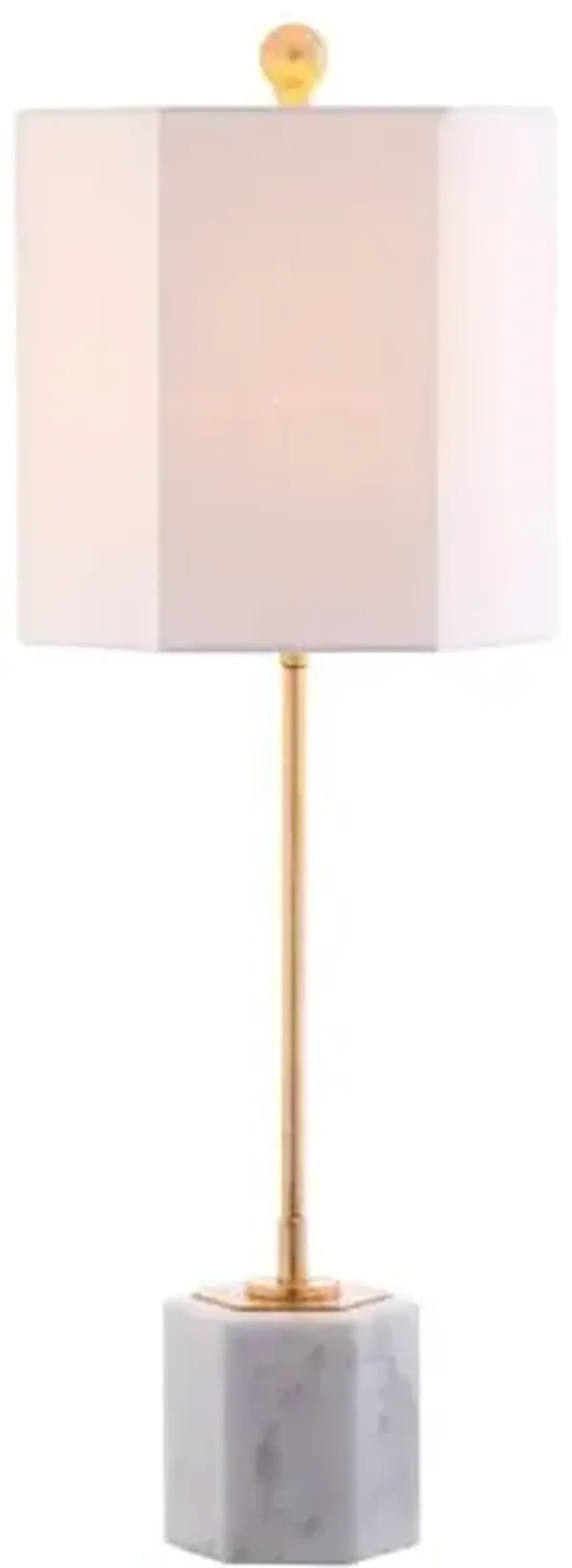 Set of 2 Willard Hexagonal Table Lamps - Gold Leaf/White