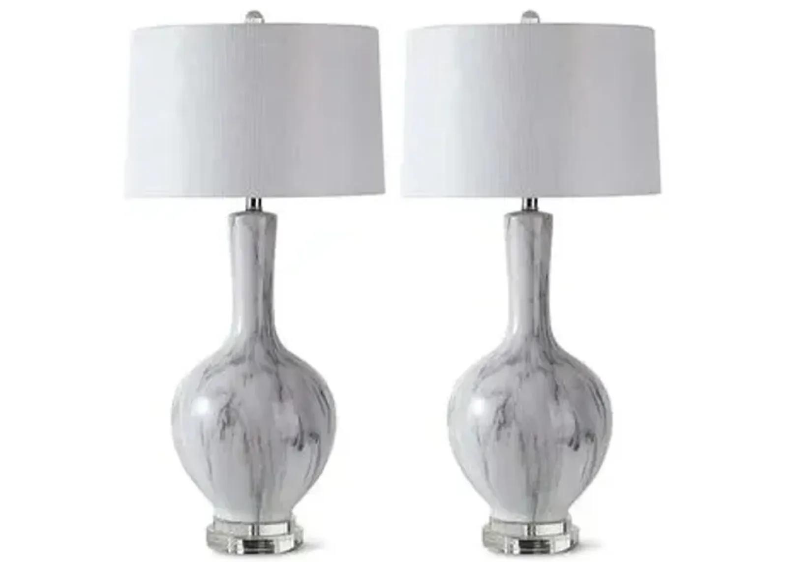 Set of 2 Sharzer Table Lamps - White/Gray