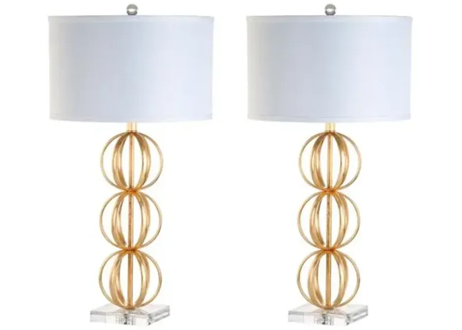 Set of 2 Slater Table Lamps - Gold/Crystal