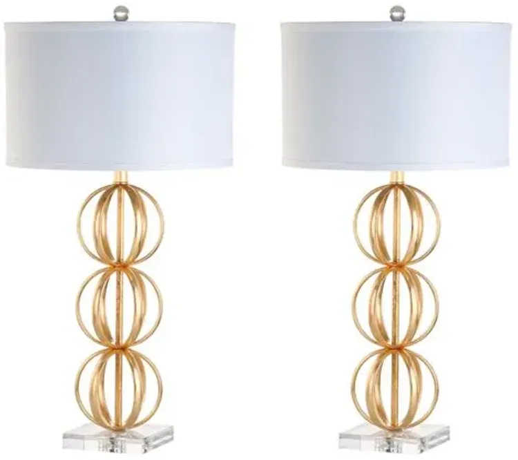 Set of 2 Slater Table Lamps - Gold/Crystal