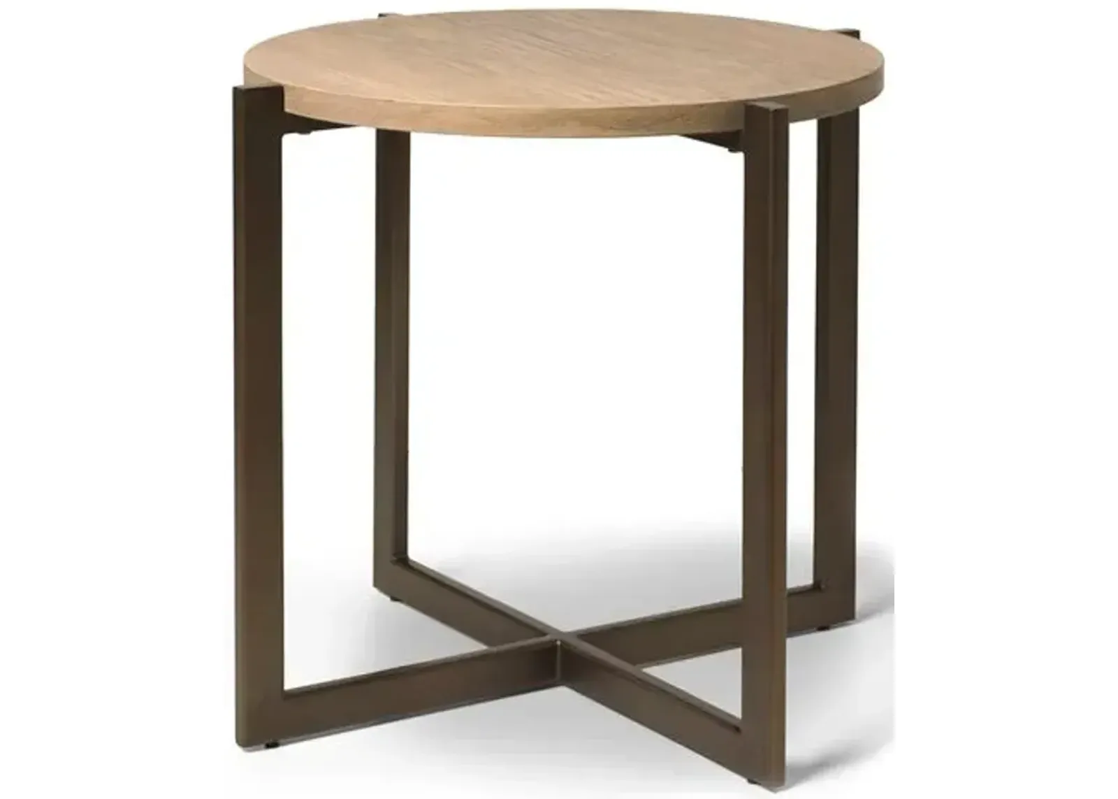 Larkspur Side Table - Beach/Gunmetal - Brownstone Furniture - Beige