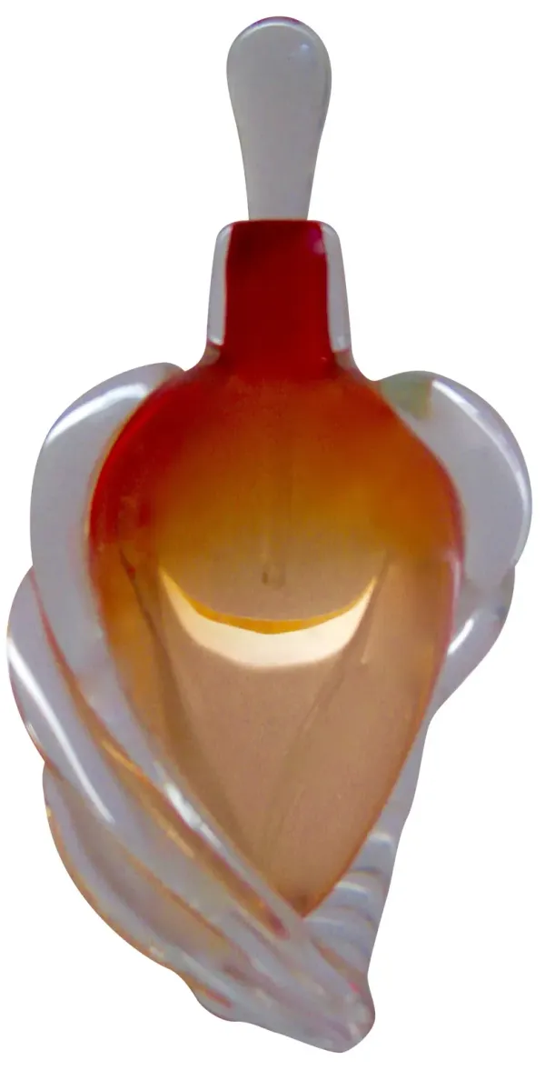 Hand-Blown Art Deco Glass Perfume Bottle