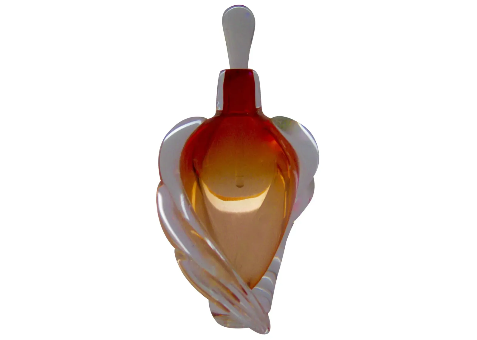 Hand-Blown Art Deco Glass Perfume Bottle - The Emporium Ltd. - Orange