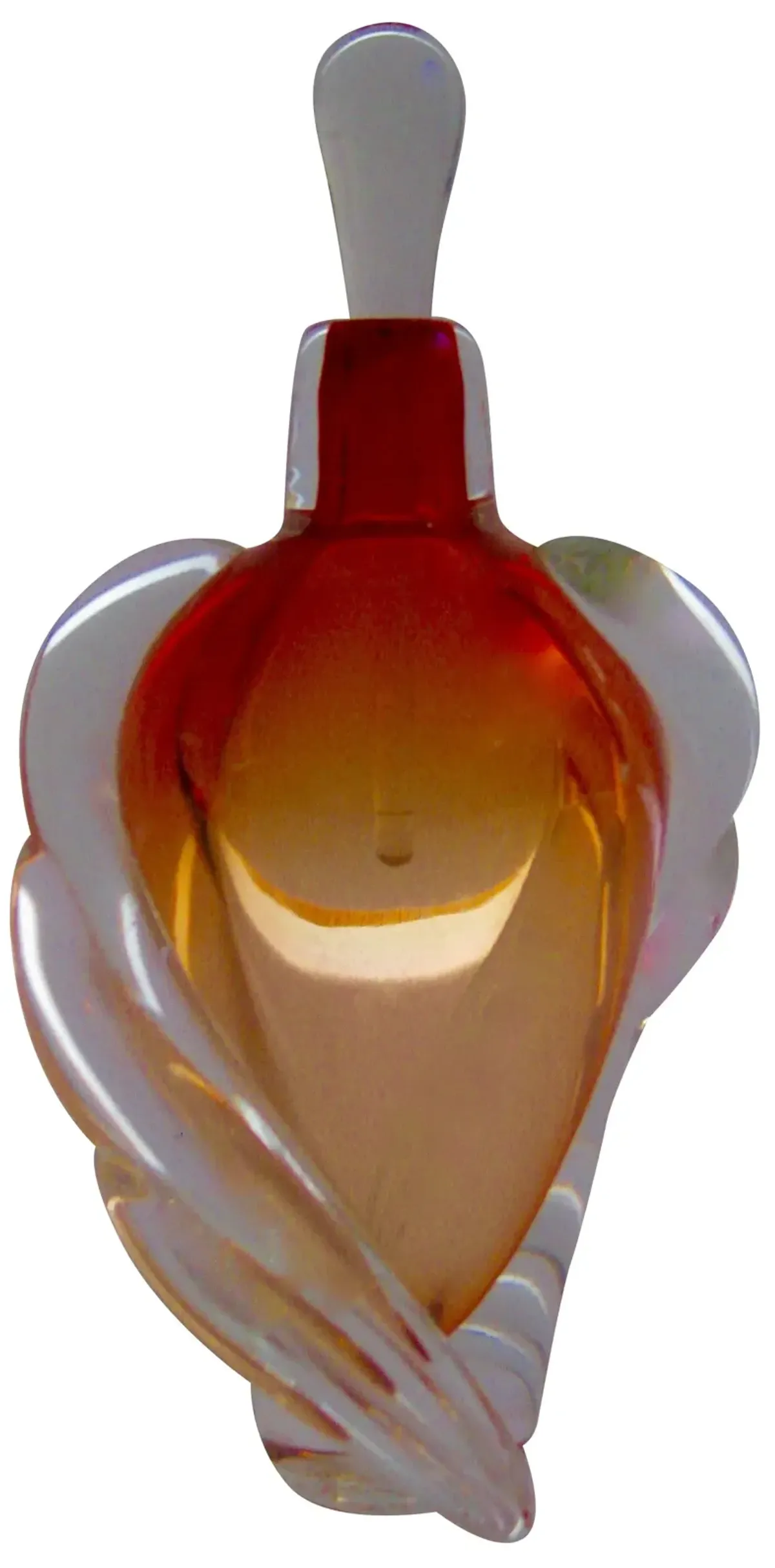 Hand-Blown Art Deco Glass Perfume Bottle - The Emporium Ltd. - Orange