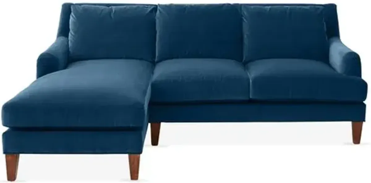 Merrimack Left-Facing Sectional - Peacock Velvet