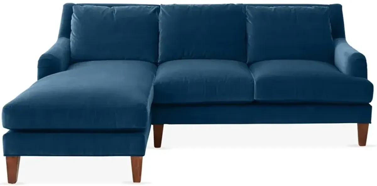 Merrimack Left-Facing Sectional, Peacock Velvet