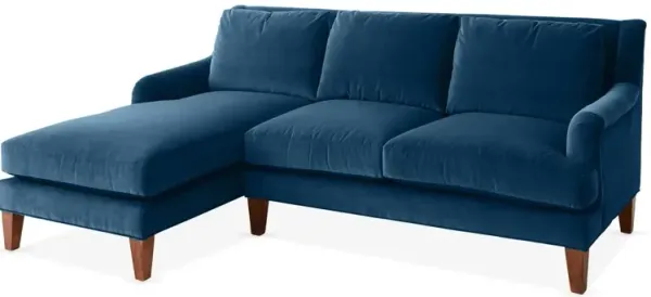 Merrimack Left-Facing Sectional, Peacock Velvet