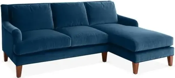 Merrimack Right-Facing Sectional - Peacock Velvet