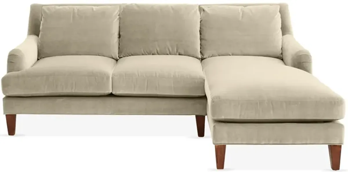 Merrimack Right-Facing Sectional, Bisque Velvet
