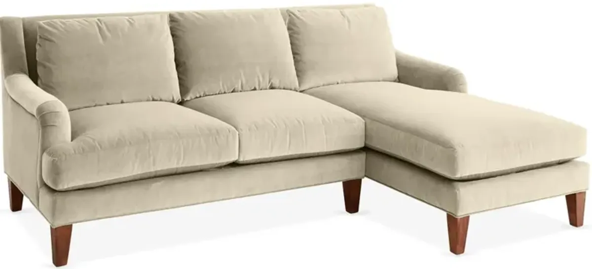 Merrimack Right-Facing Sectional, Bisque Velvet