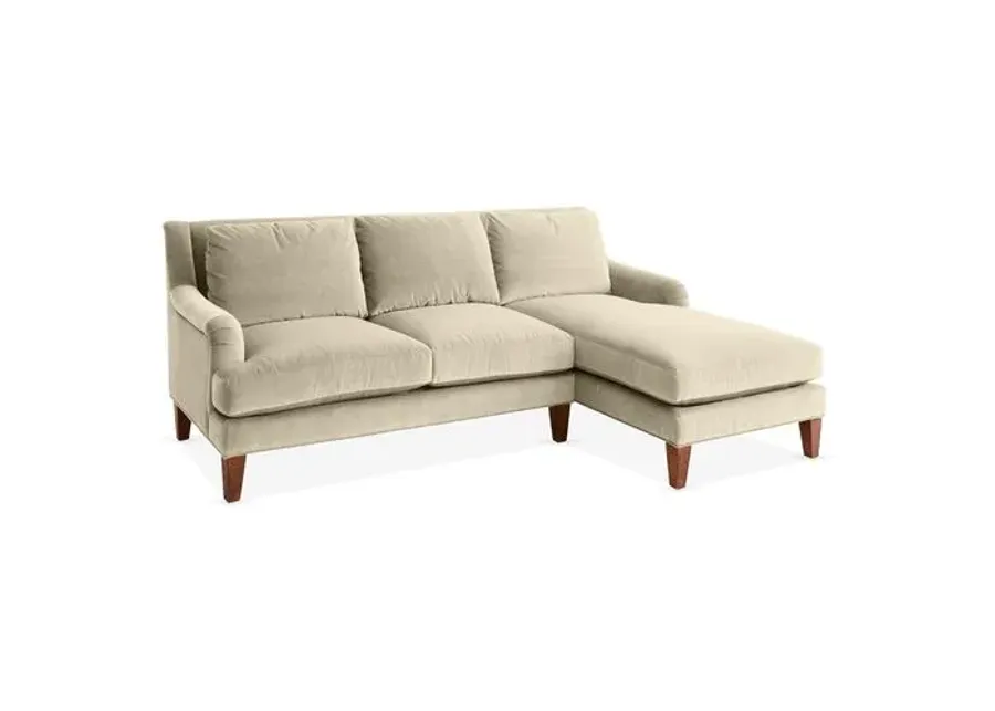 Merrimack Right-Facing Sectional - Bisque Velvet - Beige