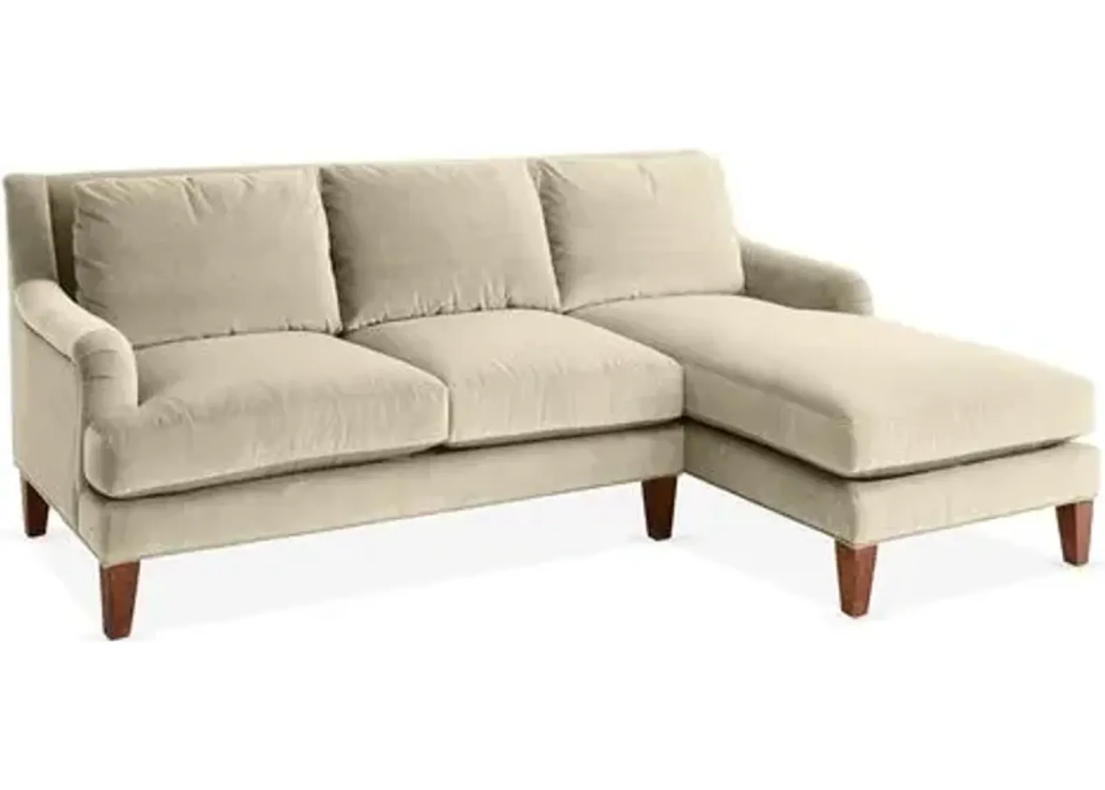 Merrimack Right-Facing Sectional - Bisque Velvet - Beige