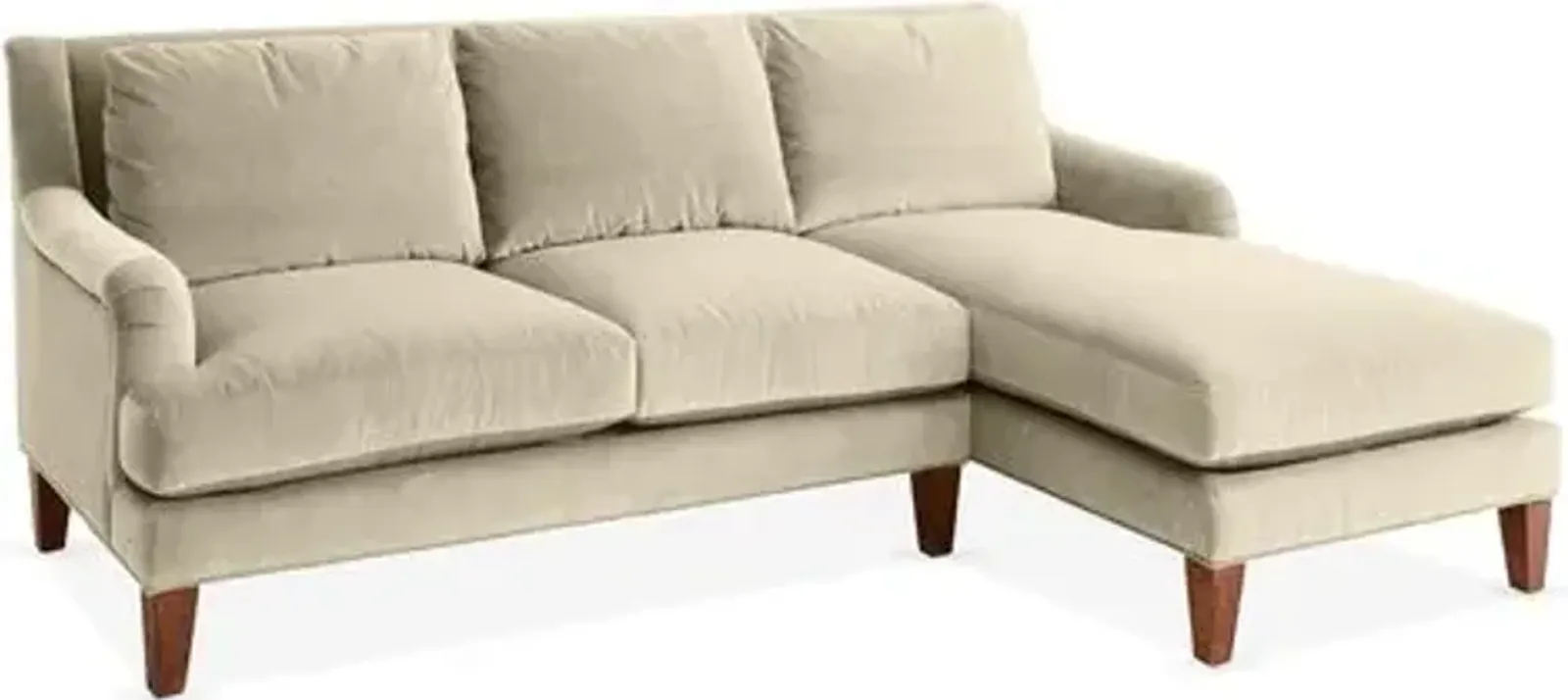 Merrimack Right-Facing Sectional - Bisque Velvet - Beige