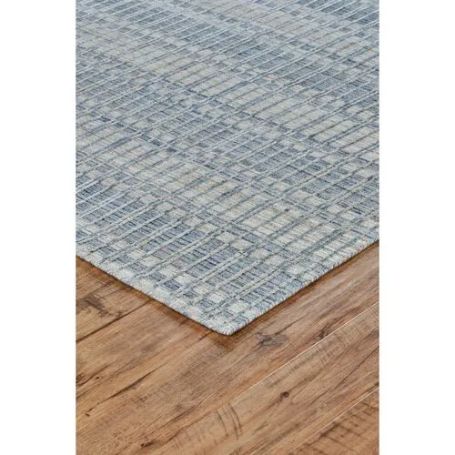 Hawthorne Hand-Knotted Rug - Blue/Silver - Blue