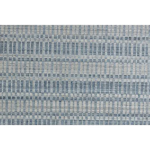 Hawthorne Hand-Knotted Rug - Blue/Silver - Blue